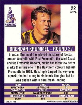 1999 Cadbury Classic Grabs 98 #22 Brendan Krummel Back